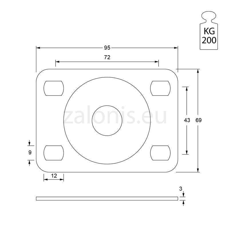 HEAVY DUTY ROTATING CASTER D.65